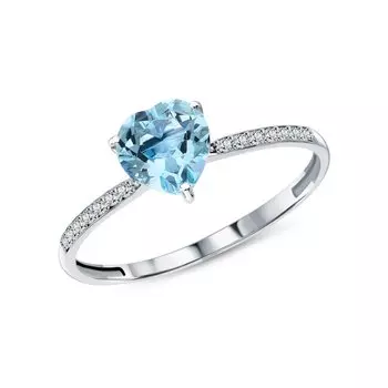 Золотое кольцо с фианитами и топазом природным