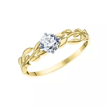 Золотое кольцо с фианитом