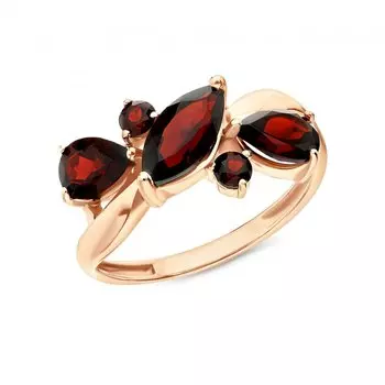 Золотое кольцо с гранатами природными
