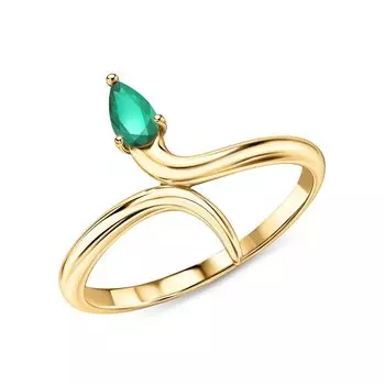 Золотое кольцо с изумрудами природными