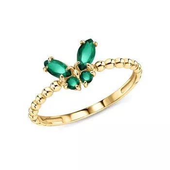 Золотое кольцо с изумрудами природными