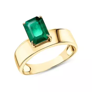 Золотое кольцо с изумрудами природными