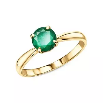 Золотое кольцо с изумрудами выращенными