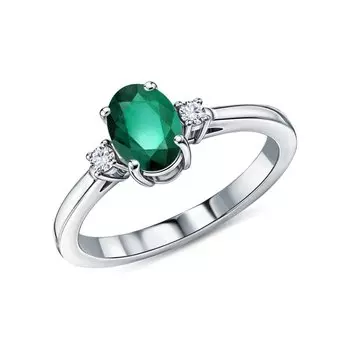 Золотое кольцо с изумрудом и бриллиантами