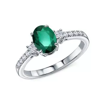 Золотое кольцо с изумрудом и бриллиантами