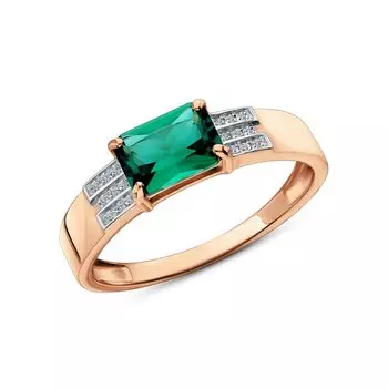 Золотое кольцо с изумрудом и бриллиантами