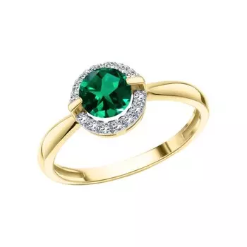 Золотое кольцо с изумрудом и бриллиантами