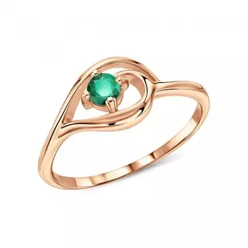 Золотое кольцо с изумрудом природным