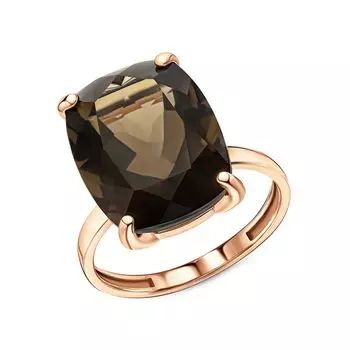 Золотое кольцо с кварцами дымчатыми природными