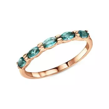 Золотое кольцо с наноситал турмалинами параиба