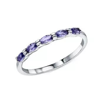 Золотое кольцо с наноситаллами танзанитами