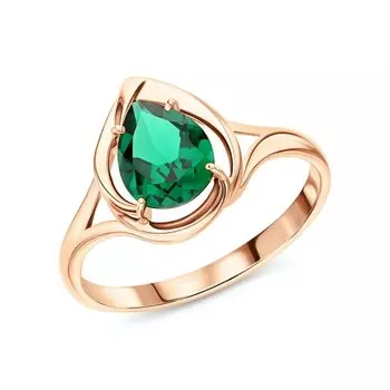 Золотое кольцо с наноситаллом изумруд