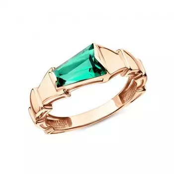 Золотое кольцо с наноситаллом изумруд