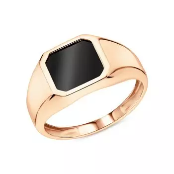 Золотое кольцо с ониксом природным