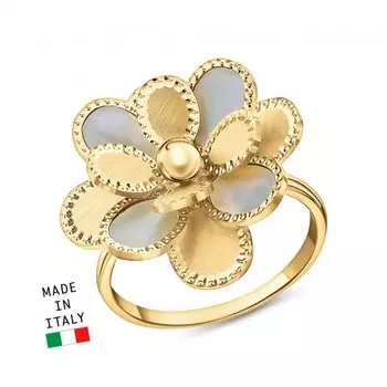 Золотое кольцо с перламутром природным