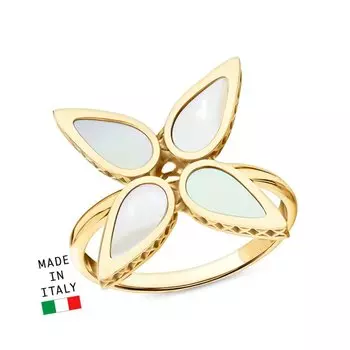 Золотое кольцо с перламутром природным