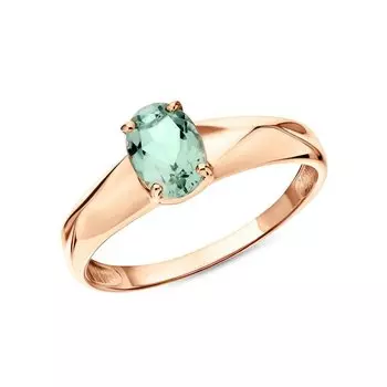 Золотое кольцо с празиолит природными