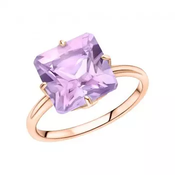 Золотое кольцо с природным аметистом