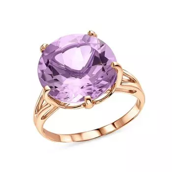 Золотое кольцо с природным аметистом