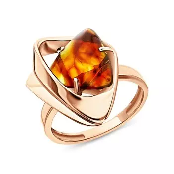 Золотое кольцо с янтарем природным