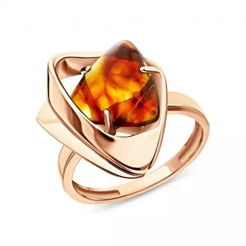 Золотое кольцо с янтарями природными