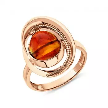 Золотое кольцо с янтарями природными