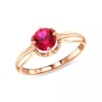 Золотое кольцо с рубинами выращенными