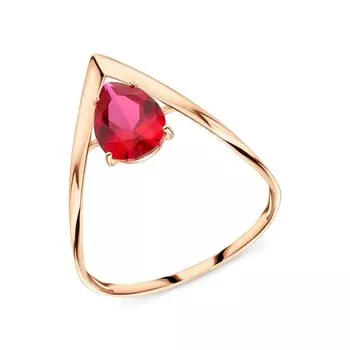 Золотое кольцо с рубинами выращенными