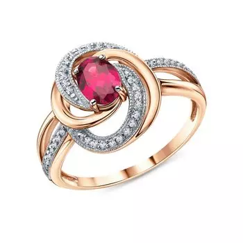 Золотое кольцо с рубином и бриллиантами