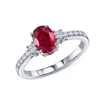 Золотое кольцо с рубином и бриллиантами