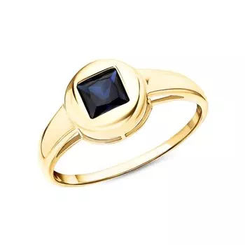 Золотое кольцо с сапфирами выращенными