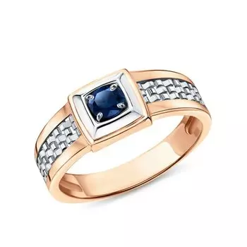 Золотое кольцо с сапфирами выращенными