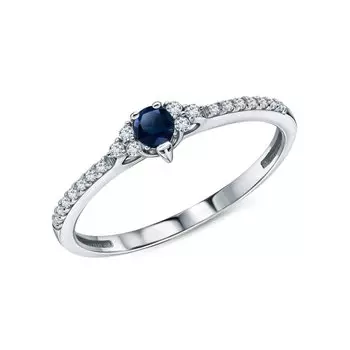 Золотое кольцо с сапфиром и бриллиантами