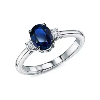 Золотое кольцо с сапфиром и бриллиантами