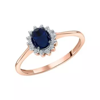 Золотое кольцо с сапфиром и бриллиантами