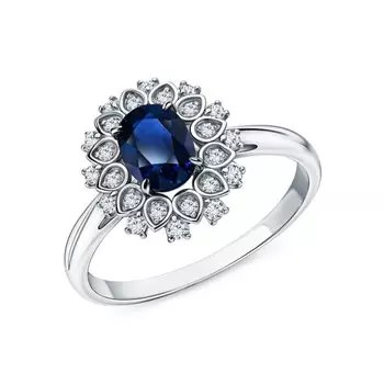 Золотое кольцо с сапфиром и бриллиантами