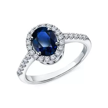 Золотое кольцо с сапфиром и бриллиантами