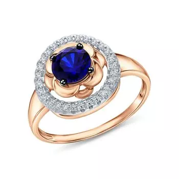 Золотое кольцо с сапфиром и бриллиантами