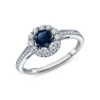 Золотое кольцо с сапфиром и бриллиантами