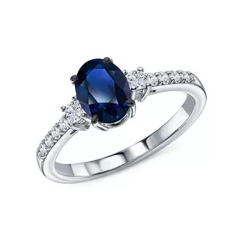 Золотое кольцо с сапфиром и бриллиантами