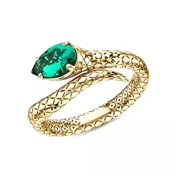 Золотое кольцо с ситаллом изумруд
