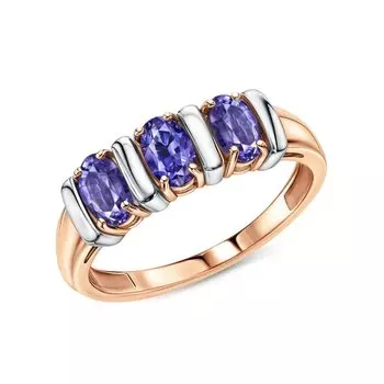 Золотое кольцо с танзанитами