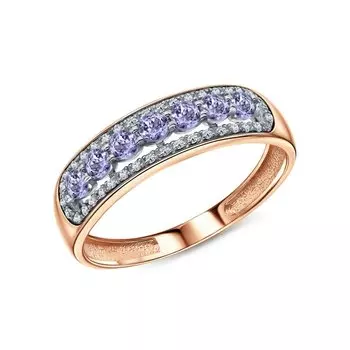 Золотое кольцо с танзанитами и бриллиантами