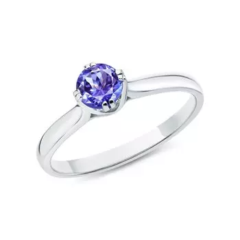 Золотое кольцо с танзанитами природными