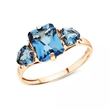 Золотое кольцо с топазами природными