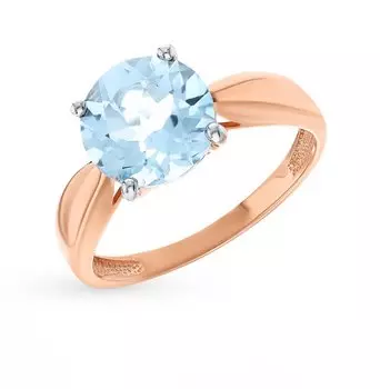 Золотое кольцо с топазами природными