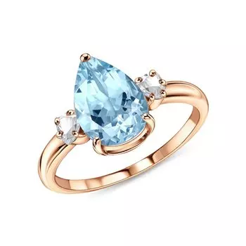 Золотое кольцо с топазами природными