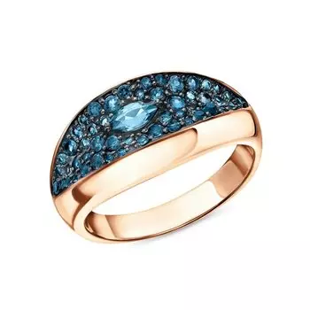 Золотое кольцо с топазами природными