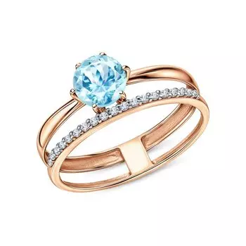 Золотое кольцо с топазом и бриллиантами