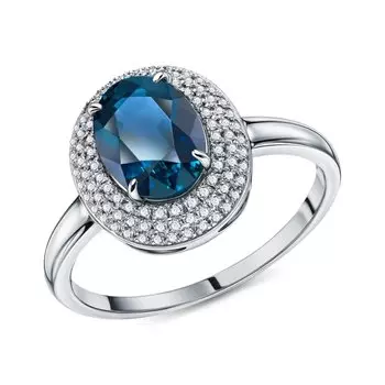 Золотое кольцо с топазом и бриллиантами